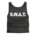 Miniatyrbilde 5 av 8: Barn Politi Swat Bulletproof Vest & Swat Cap Hatt Kostume Fancy Dress