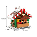 Miniatyrbillede 3 af 8: Vinter Gade Udsigt Jul Grillning Stand Bygning Klods sæt Varmedrikke Stands Tuk-Tuk Kaffe Brick Børne Legetøj