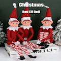 Miniatyrbild 2 av 7: Röd jul tomte docka jul prydnad jul bord jul träd dekorationer