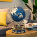 Miniatyrbillede 6 af 6: Robotime 3D Globe Træ Puslespil 567 stk Oversized DIY Rotable Spil Samling Legetøj