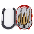 Miniatyrbilde 7 av 8: 6 stk trinn bor bits sag bor bits sett titan freser 4-12 4-20 4-32mm 3 6 8mm