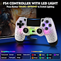 Pikkukuva 3 / 5: RGB ohjain PS4 Slim Pro Joystick Gamepad Dual Värinä Langaton Bluetooth joypad