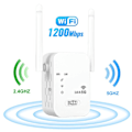 Miniatyrbild 1 av 5: 2,4G 5Ghz Trådlös WiFi Repeater Wi Fi Signal Booster 300M 1200Mbps WiFi Förstärkare 5G Wi-Fi Långräckvidd Extender