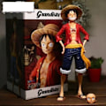 Miniatyrbillede 2 af 7: One Piece Anime Figur Confident Smiley Luffy Three Form Face Changing Doll Action Figurine Model Legetøj