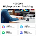 Miniatyrbilde 3 av 6: Vertikal Mus Trådløs Bluetooth5.0 2.4G Ergonomisk 4000DPI 6 Mute knapper