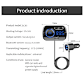 Miniatyrbillede 2 af 6: Bluetooth 5.0 FM Modulator Sender 2.4A USB Bil Oplader Håndfri Bil Kit Trådløs Aux Audio FM Sender