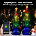 Miniatyrbild 6 av 6: Jul Tree Toppers Lights Flerfärgad Fairy LED Star String Waterfall Xmas APP Bluetooth Hem Yard Semester Dekor