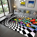 Miniatyrbild 5 av 7: 3D Vortex Illusion Matta Entré Dörr Golv Matta Abstrakt Geometrisk Optisk Dörrmatta Halkfri Golv Matta