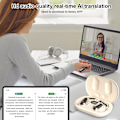 Miniatyrbillede 6 af 9: 3-i-1 AI Oversætter Earbuds 140 Sprog Støj Annullering Bluetooth 5.3 Headset