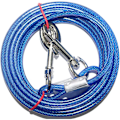 Miniatyrbillede 1 af 9: Hunde Tie Out Kabel Galvaniseret Stål Tråd Kæledyr Snor med PVC Belægning Tyggesikker Bly