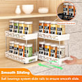 Miniatyrbild 6 av 9: Dubbellager Plast Förvaring Arrangör Utdragbar Kryddning Flaska Kryddburk Förvaring Häll hyllor