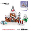 Miniatyrbild 4 av 6: Jul present vinter stad tomten byn modell byggnad block leksaker jul träd släde bil pussel
