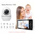 Miniatyrbilde 2 av 6: 5 tommers video babymonitor med kamera og lyd 4X zoom 22 timer batteri 1000 fot rekkevidde 2-veis lyd temperatur sensor