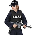 Pikkukuva 1 / 8: Lapset Poliisi Swat Luodinkestävä liivi & Swat Lippis hattu asu kiva mekko