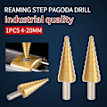 Miniatyrbilde 6 av 6: 1 stk 4-20mm HSS stål Large Trinn Drill Cone Drill Titanium Bit
