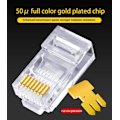 Miniatyrbillede 3 af 7: 50 pc'er RJ45 stik Cat6 stik netværk uskærmet RJ45 perforeret krystal hoved netværk kabel
