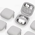 Miniatyrbilde 4 av 6: Bærbar Mini Hard Shell Digital Gadgets Oppbevaring Veske Kunstig Skinn Øretelefoner lader veske Data kabel U Disk organizer