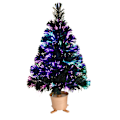 Miniatyrbillede 1 af 6: 24 Grøn Forbelyst Mini  Fiber Optik Bordplade Kunstig Juletræ med LED lys