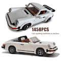 Miniatyrbillede 8 af 8: Ny Teknisk Retro Bil Model 1458STK Bygge Klodse Sæt 2i1 Race Klassisk Model