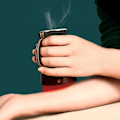 Miniatyrbilde 4 av 6: Keramikk Moxibustion Krukke Muskel Slapp av Kropp Avslapning Moxa terapi Varm Massør