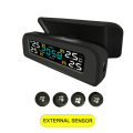 Miniatyrbillede 6 af 6: Dæk Tryk Overvågning System Solar Strøm Digital LCD Skærm Auto Sikkerhed Alarm Systemer Tryk Ekstern Sensor