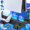 Pikkukuva 7 / 7: Pysty jäähdytys jalusta PS5 ohjain laturi LED tuuletin SONY Playstation 5 Digital / PS5 Disc Edition konsoli