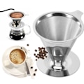 Miniatyrbilde 3 av 7: Gjenbrukbar kaffe filter holder dobbelt lag rustfritt stål kaffe te sil