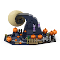 Miniatyrbillede 3 af 5: Mareridt Jul By Spiral Hill Halloween Græskar Bygge Klods Kit Legetøj