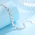 Miniatyrbillede 4 af 5: 925 Sterling Sølv Hjerte Charm armbånd &Bangle Håndlavet Fest Bryllup Smykker Til Kvinder