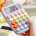 Miniatyrbillede 6 af 6: Tastatur Lommeregner Kontor 12-cifret Mekanisk Lommeregner Nødt Slik Farve Lommeregner
