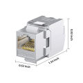 Miniatyrbillede 2 af 7: Afskærmet CAT8 Cat7 Cat6a Keystone Jack RJ45 Værktøjsmindre Type Zink Legering Modul Adapter Kobling