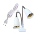 Miniatyrbillede 6 af 7: 360 grader Fleksibel Skrivebord Lampe Holder E27 Base Lys Socket Svanehals Clip-On Kabel Med On Off Switch