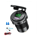 Miniatyrbilde 6 av 8: 48W USB Type C Bil Usb lader Socket,12V/24V Dobbel USB Uttak PD3.0&QC3.0 Bil Socket med LED Voltmeter