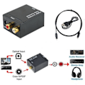 Miniatyrbillede 2 af 7: Digital Optisk Toslink SPDIF Coax To Analog RCA Audio Converter Adapter