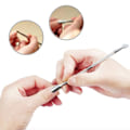 Miniatyrbild 3 av 7: Double Ended Cuticle Pushers Remover Rostfritt Stål Nagellack Scraper Cleaner Nail Art