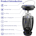 Pikkukuva 2 / 6: Solar Bug Zapper 2-in-1 Mosquito Killer Lamp Indoor 4500V Fly Zapper