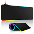 Miniatyrbillede 1 af 7: 1 piece Large Gaming Mouse Pad Light Modes Touch Control Extended Soft Computer keyboard