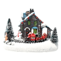Miniatyrbild 1 av 8: Jul liten tåg by snö hus lysande harts prydnad