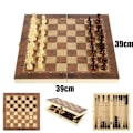Miniatyrbillede 5 af 5: 3 i 1 bræt fest bord spil terninger skak backgammon bræt