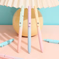 Miniatyrbillede 3 af 6: Gradient Farve Skrive Pen Sort Refill Gel Ink Pen Soft Touch Papery Pen
