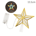 Miniatyrbillede 9 af 10: Jul Træ LED Top Stjerne Lys Femspidset Stjerne Lampe Batteri Forsynet Glødende  Jule pynt