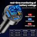 Miniatyrbilde 6 av 6: Bil lader Hurtig lading sigarett lighter adapter 4-ports USB A+USB C Rask lading telefon lader