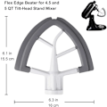 Miniatyrbillede 6 af 6: Flex-Edge Paddle Attachment til Kitchenaid 4.5-5 QT Tilt-Head Stand Blander Erstatning Silicone Pisker Skål Skraber Kling