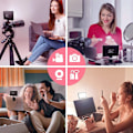 Pikkukuva 6 / 7: LED valokuvaus video valo paneeli valaistus valokuva studio lamppu sarja kuvaukseen suoraan suoraan Youbube jalustalla jalusta RGB suodattimet