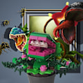 Miniatyrbillede 5 af 5: MOC Mini Mand Spiser Planter Chomper Blomster Bygge Klodse Sæt Kæledyr Larve Klods Legetøj