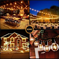 Miniatyrbild 6 av 7: LED Ball String Ljus Vattentät Utomhus Trädgård Garland String Lights