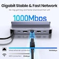 Pikkukuva 4 / 7: Korkea laatu USB C telakka HDMI 4K60Hz RJ45 PD100W telakka Steam Deck Asus ROG Ally Nintend Switch MacBook PC USB 3.0 HUB