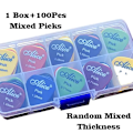 Miniatyrbild 7 av 8: Flerfärgad gitarr pick 50/100 bitar blandat ABS premium plast gitarr pick