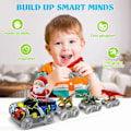Miniatyrbillede 4 af 9: Jul Dinosaur Legetøj Create A Dinosaur World Road Race-Flexible Track Santa Claus Bil