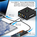 Miniatyrbilde 3 av 8: 160W 5 porter USB lader Staion 15W Trådløs lading